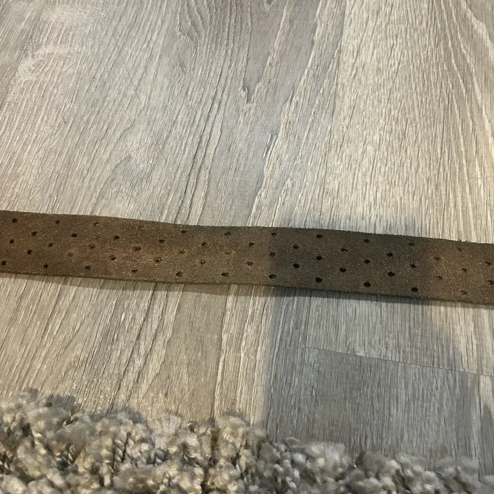 Woman’s Brown Leather Belt with Gold Buckle distressed look
